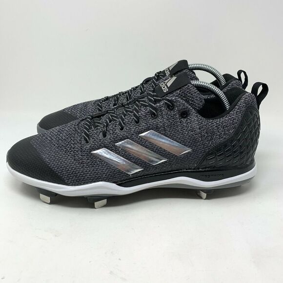 Adidas PowerAlley 5 Metal Baseball Cleats Men\'s size 13 Black Grey‎ AC8386 main image 6